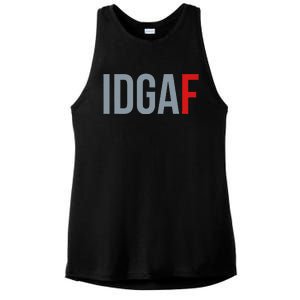 Idgaf I DonT Give A Fuck Ladies PosiCharge Tri-Blend Wicking Tank