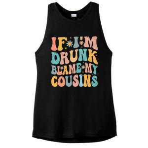 If Im Drunk Blame My Cousins Funny Group Ing Retro Gift Ladies PosiCharge Tri-Blend Wicking Tank