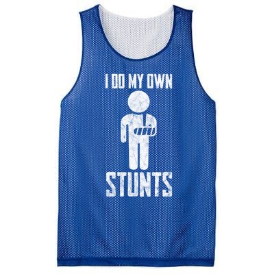 Injury I Do My Own Stunts Broken Arm Get Well Soon Gift Mesh Reversible Basketball Jersey Tank