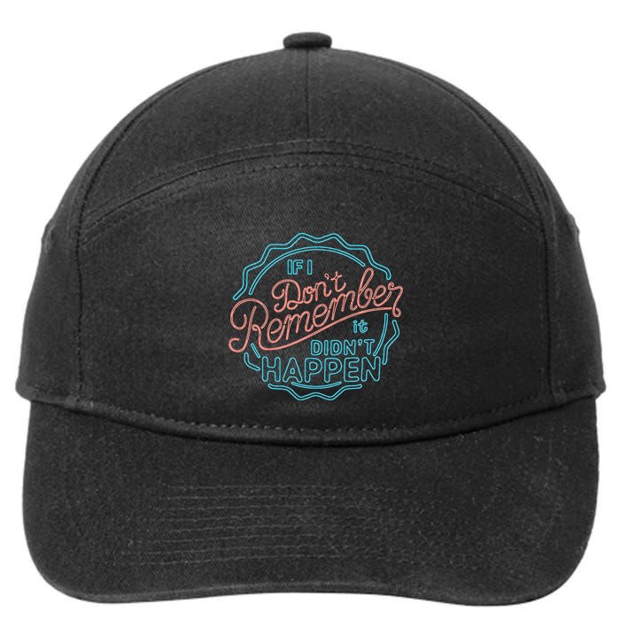 If I DonT Remember It DidnT Happen 7-Panel Snapback Hat
