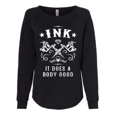 Ink It Does A Body Good Vintage Tattoo Machine Womens California Wash Sweatshirt