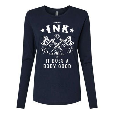 Ink It Does A Body Good Vintage Tattoo Machine Womens Cotton Relaxed Long Sleeve T-Shirt