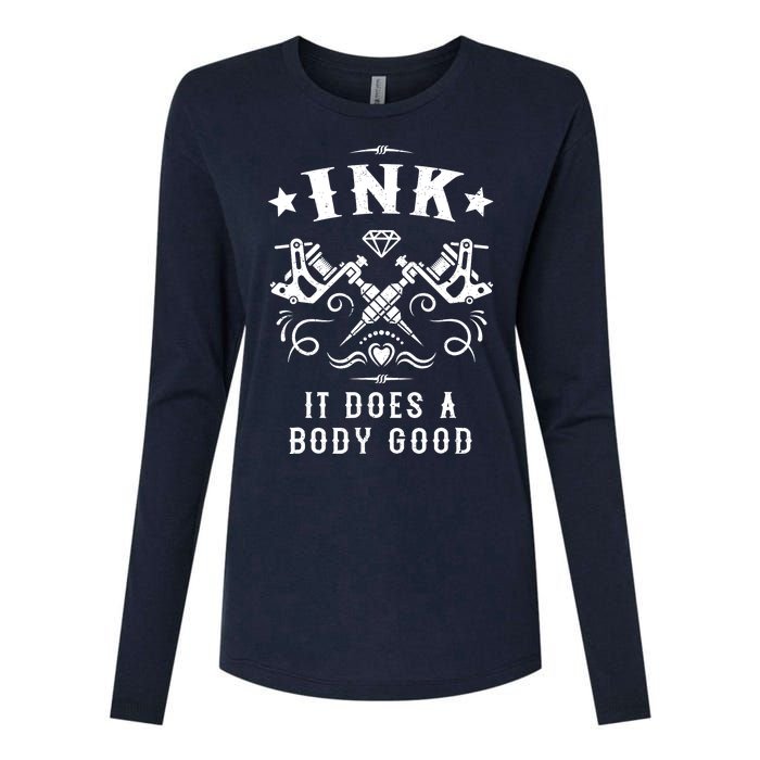 Ink It Does A Body Good Vintage Tattoo Machine Womens Cotton Relaxed Long Sleeve T-Shirt