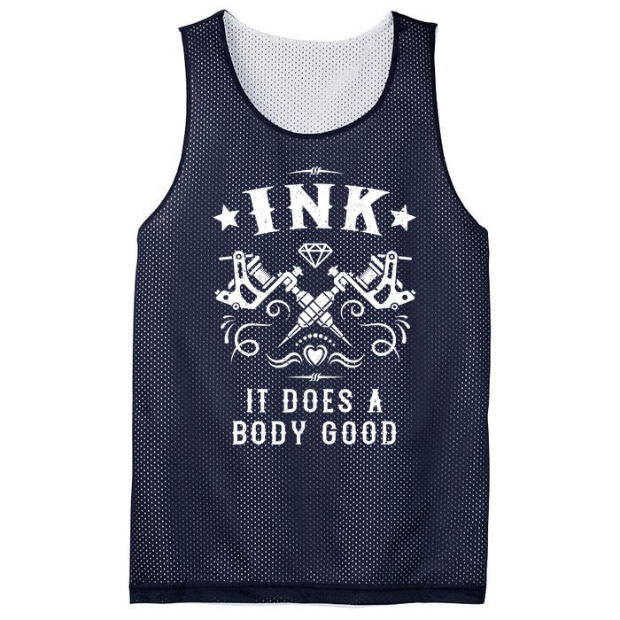 Ink It Does A Body Good Vintage Tattoo Machine Mesh Reversible Basketball Jersey Tank