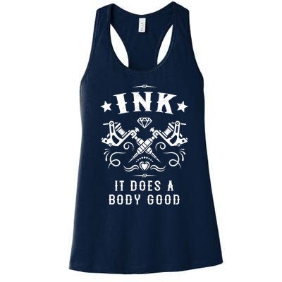 Ink It Does A Body Good Vintage Tattoo Machine Women's Racerback Tank