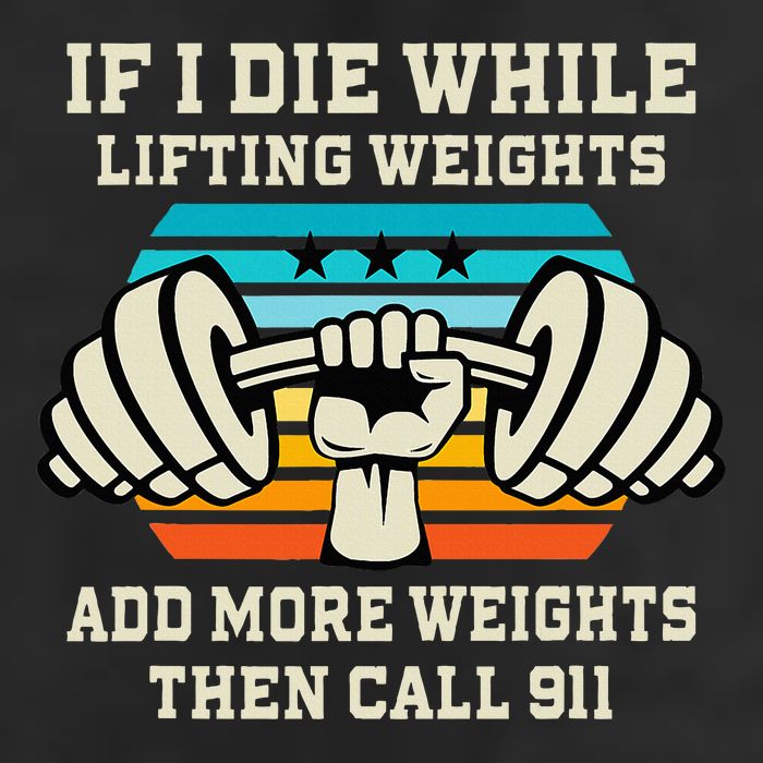 If I Die While Lifting Weights Funny Workout & Gym Gift Large Microfiber Waffle Golf Towel