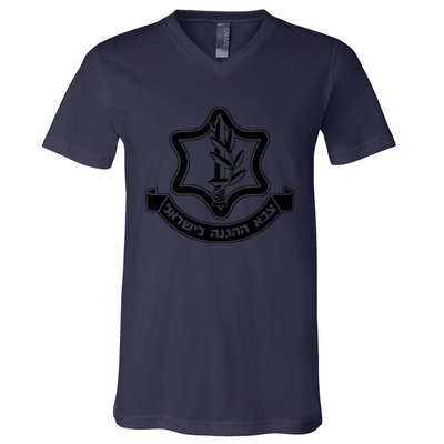 Idf Israel Defense Force Israeli Armed Forces Emblem V-Neck T-Shirt