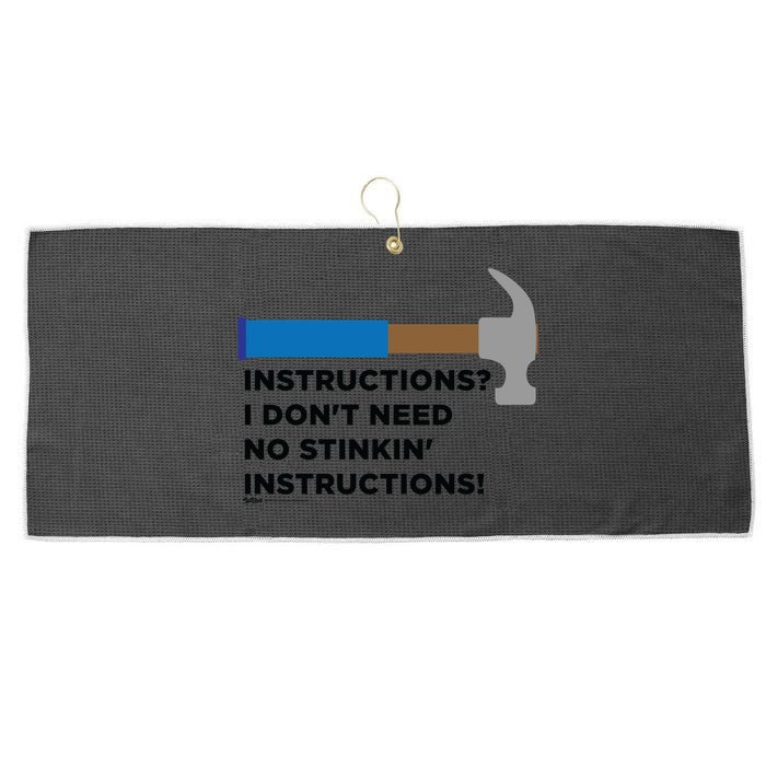Instructions? I Dont Need No Handy And Carpenter Gift Large Microfiber Waffle Golf Towel