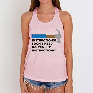 Instructions? I Dont Need No Handy And Carpenter Gift Women's Knotted Racerback Tank