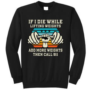 If I Die While Lifting Weights Funny Workout & Gym Gift Sweatshirt