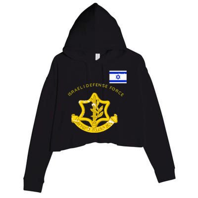 Idf Israeli Defense Force Vintage Flag Israel Idf Crop Fleece Hoodie