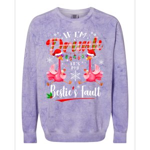 If IM Drunk ItS My BestieS Fault Funny Flamingo Christmas Gift Colorblast Crewneck Sweatshirt