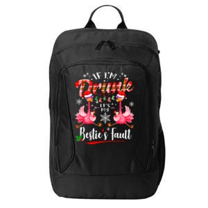 If IM Drunk ItS My BestieS Fault Funny Flamingo Christmas Gift City Backpack