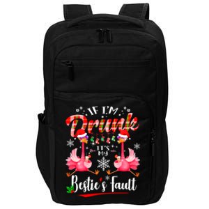 If IM Drunk ItS My BestieS Fault Funny Flamingo Christmas Gift Impact Tech Backpack