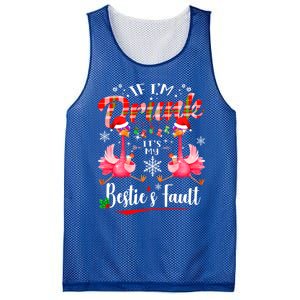 If IM Drunk ItS My BestieS Fault Funny Flamingo Christmas Gift Mesh Reversible Basketball Jersey Tank