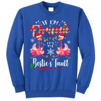 If IM Drunk ItS My BestieS Fault Funny Flamingo Christmas Gift Tall Sweatshirt