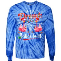 If IM Drunk ItS My BestieS Fault Funny Flamingo Christmas Gift Tie-Dye Long Sleeve Shirt