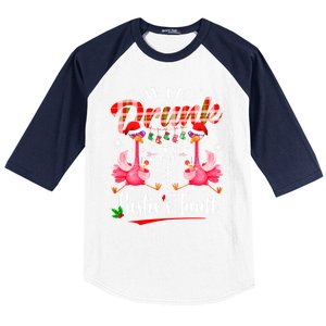 If IM Drunk ItS My BestieS Fault Funny Flamingo Christmas Gift Baseball Sleeve Shirt