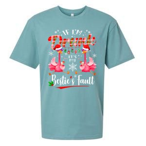 If IM Drunk ItS My BestieS Fault Funny Flamingo Christmas Gift Sueded Cloud Jersey T-Shirt