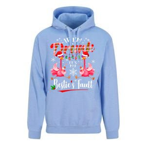 If IM Drunk ItS My BestieS Fault Funny Flamingo Christmas Gift Unisex Surf Hoodie