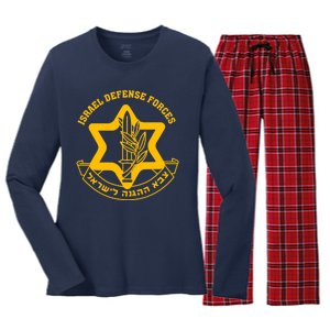 Idf Israel Defense Forces Free Israeli Army Israel Military Women's Long Sleeve Flannel Pajama Set 