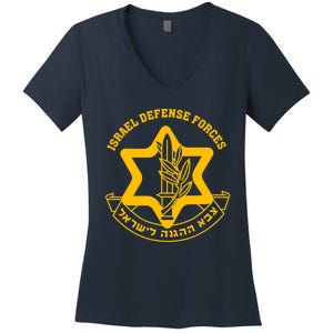 Idf Israel Defense Forces Free Israeli Army Israel Military Women's V-Neck T-Shirt