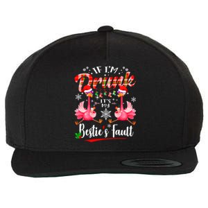 If IM Drunk ItS My BestieS Fault Funny Flamingo Christmas Gift Wool Snapback Cap