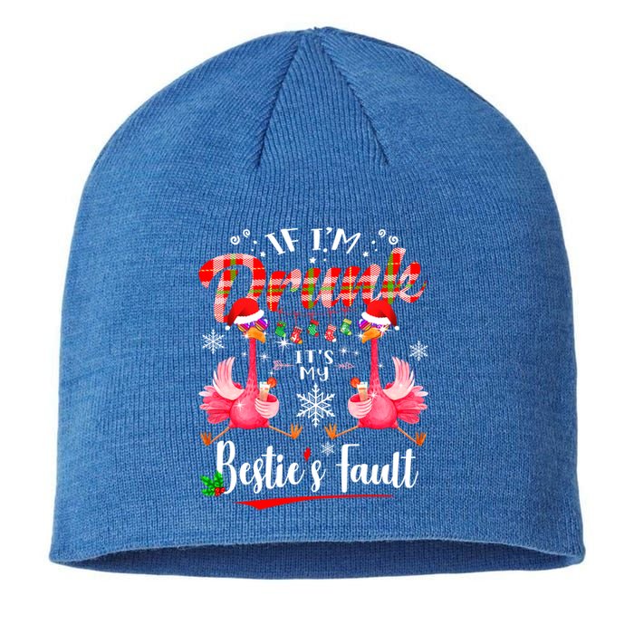 If IM Drunk ItS My BestieS Fault Funny Flamingo Christmas Gift Sustainable Beanie