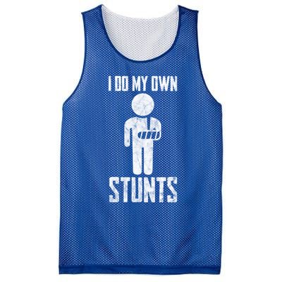 Injury I Do My Own Stunts Broken Arm Get Well Soon Great Gift Mesh Reversible Basketball Jersey Tank