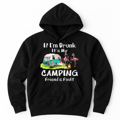 If Im Drunk Its My Camping Friends Fault Funny Flamingos Hoodie