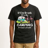 If Im Drunk Its My Camping Friends Fault Funny Flamingos Tall T-Shirt