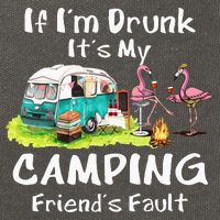 If Im Drunk Its My Camping Friends Fault Funny Flamingos Cotton Canvas Backpack