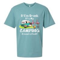 If Im Drunk Its My Camping Friends Fault Funny Flamingos Sueded Cloud Jersey T-Shirt