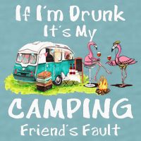 If Im Drunk Its My Camping Friends Fault Funny Flamingos Sueded Cloud Jersey T-Shirt