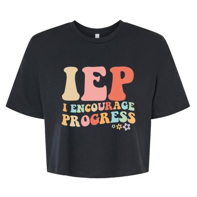 IEP I Encourage Progress Special Education teacher graphics Bella+Canvas Jersey Crop Tee