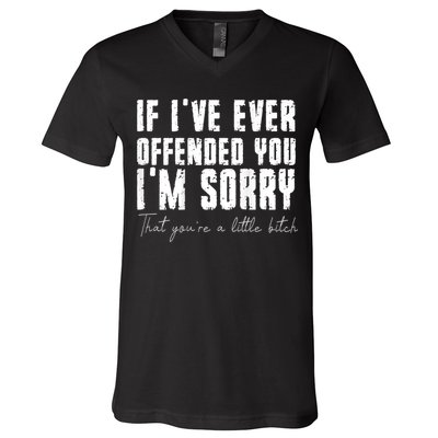 If I've Ever Offended You I'm Sorry That You Are A (On Back) V-Neck T-Shirt
