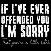 If I've Ever Offended You I'm Sorry That You Are A (On Back) Button