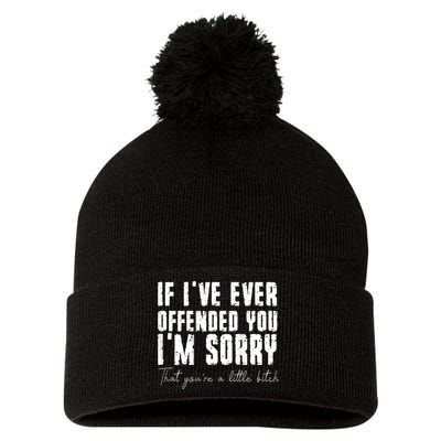 If I've Ever Offended You I'm Sorry That You Are A (On Back) Pom Pom 12in Knit Beanie