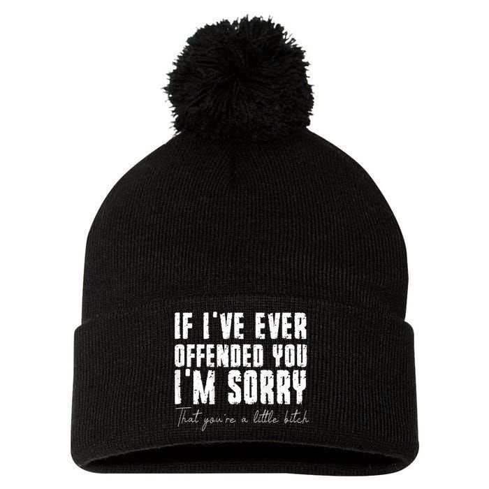 If I've Ever Offended You I'm Sorry That You Are A (On Back) Pom Pom 12in Knit Beanie