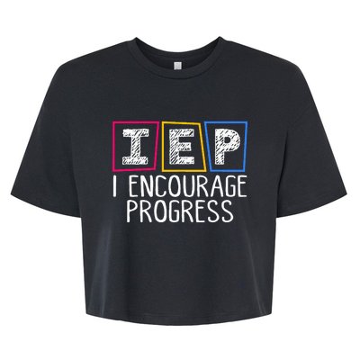 Iep I Encourage Progress Special Education Teacher Sped Bella+Canvas Jersey Crop Tee