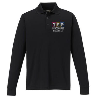 Iep I Encourage Progress Special Education Teacher Sped Performance Long Sleeve Polo