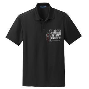 If I've Ever Offended You I'm Sorry American Flag (on back) Dry Zone Grid Polo