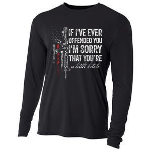 If I've Ever Offended You I'm Sorry American Flag (on back) Cooling Performance Long Sleeve Crew