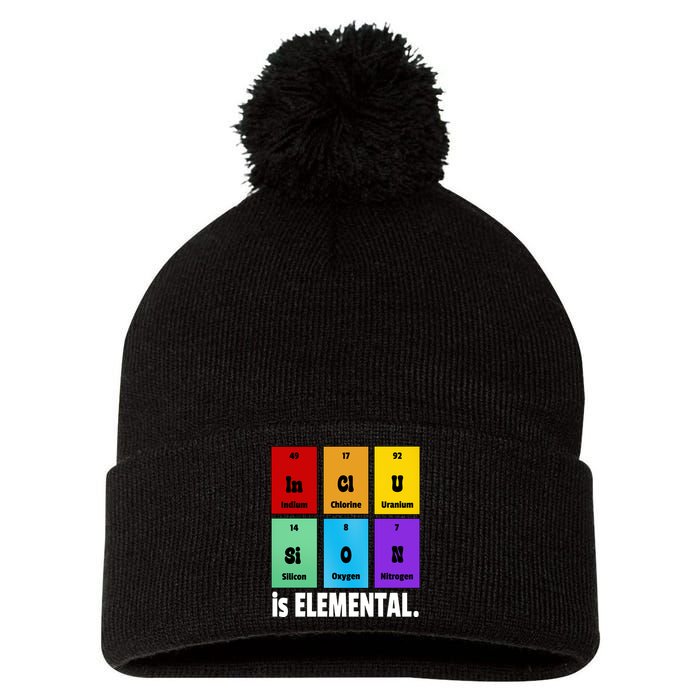 Inclusion Is Elemental Pom Pom 12in Knit Beanie