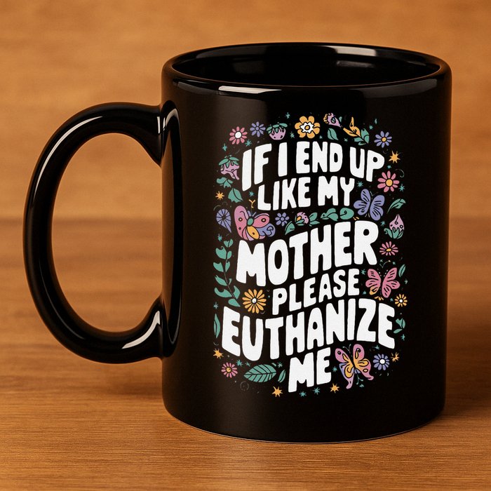 If I End Up Like My Mother Please Euthanize Me 11oz C Handle Ceramic Mug
