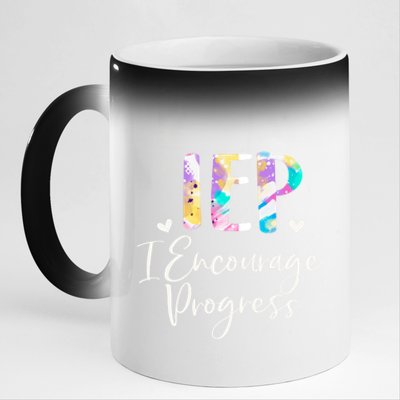 Iep I Encourage Progress Special Education School Teacher Gift 11oz Black Color Changing Mug