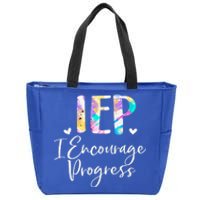 Iep I Encourage Progress Special Education School Teacher Gift Zip Tote Bag