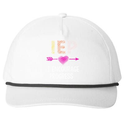 Iep I Encourage Progress Teacher Special Education Meaningful Gift Snapback Five-Panel Rope Hat