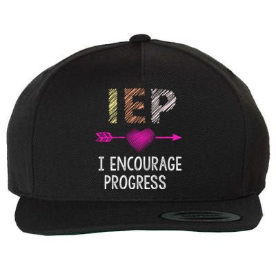 Iep I Encourage Progress Teacher Special Education Meaningful Gift Wool Snapback Cap