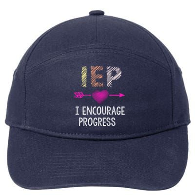 Iep I Encourage Progress Teacher Special Education Meaningful Gift 7-Panel Snapback Hat